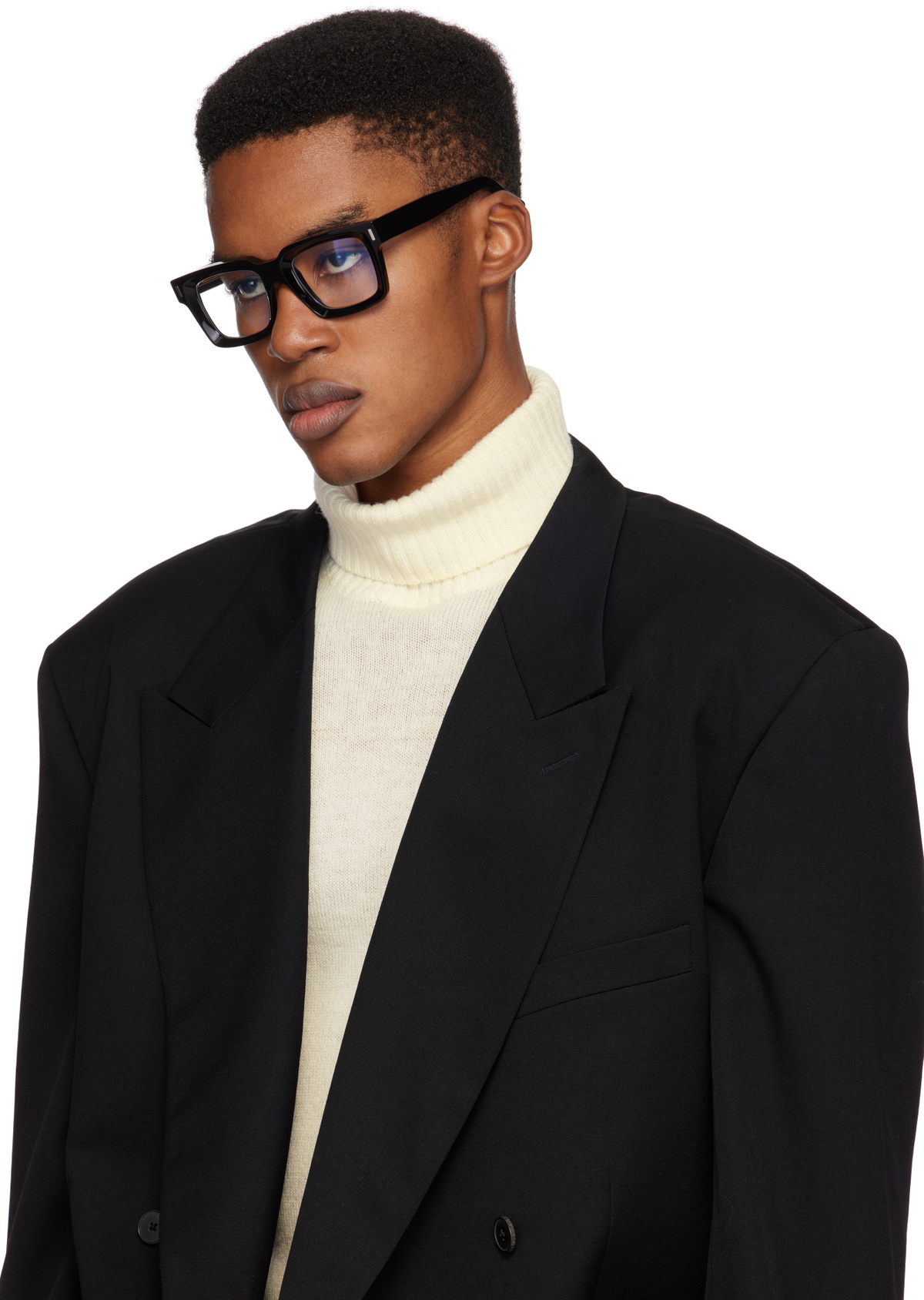 Cutler and Gross Black 1386 Square Sunglasses