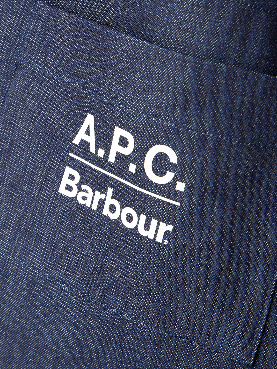 Barbour - A.P.C. Logo-Print Denim Tote Bag - Blue
