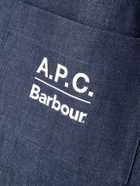 Barbour - A.P.C. Logo-Print Denim Tote Bag - Blue