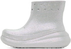 Crocs White Crush Glitter Boots