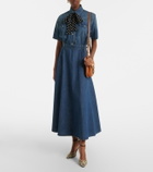 Valentino Belted denim polo dress