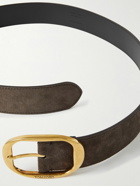 TOM FORD - 4cm Suede Belt - Brown