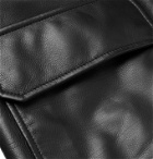 Dunhill - Shearling-Trimmed Leather Bomber Jacket - Black
