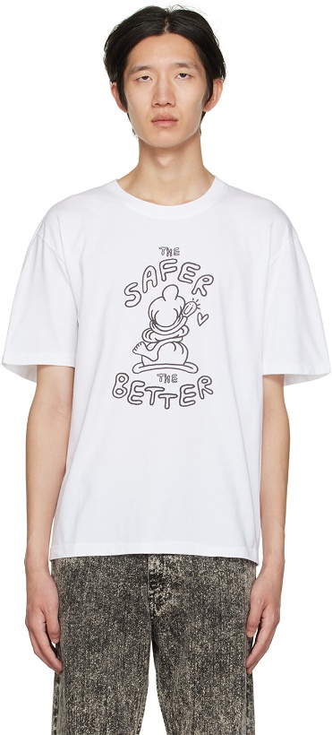 Photo: Carne Bollente White Camille Potte Edition 'The Safer The Better' T-Shirt