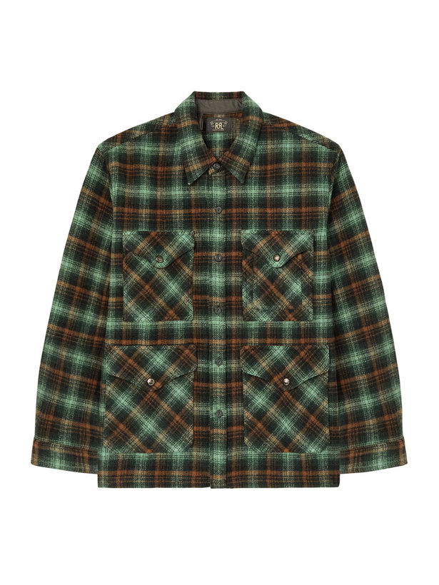 Photo: RRL - Checked Wool Overshirt - Green
