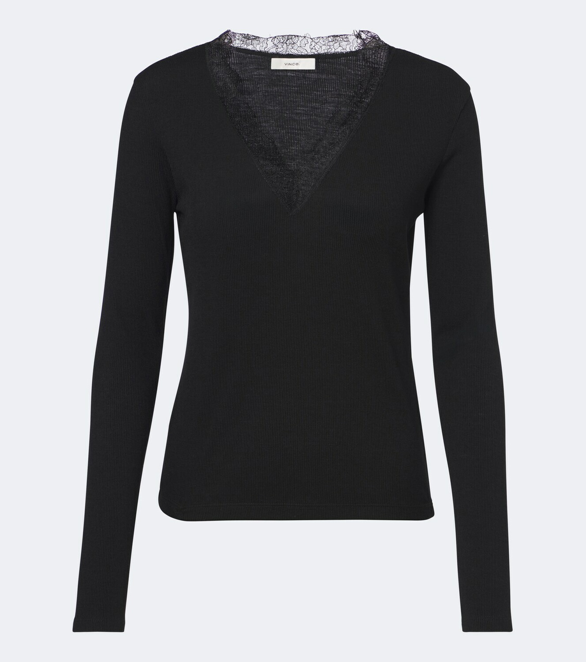 Vince Lace-trimmed ribbed-knit top