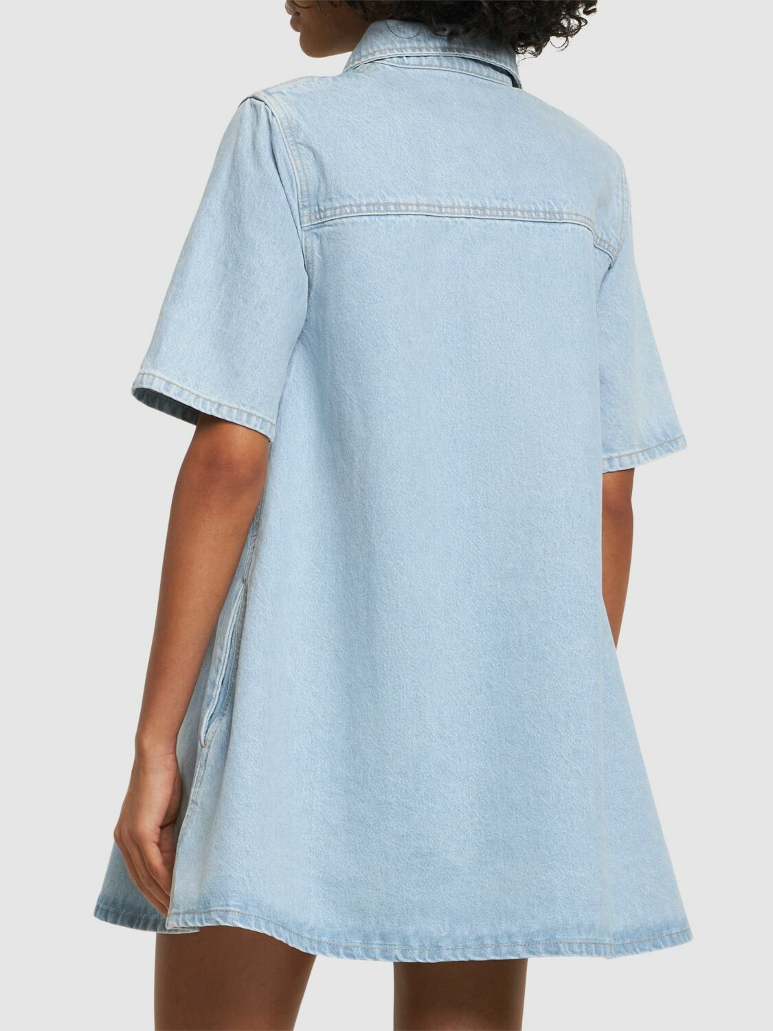 ganni cutline denim dress Ganni Cutline Denim Mini Dress