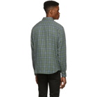 Naked and Famous Denim Green and Blue Plaid Double Cloth Easy Shirt