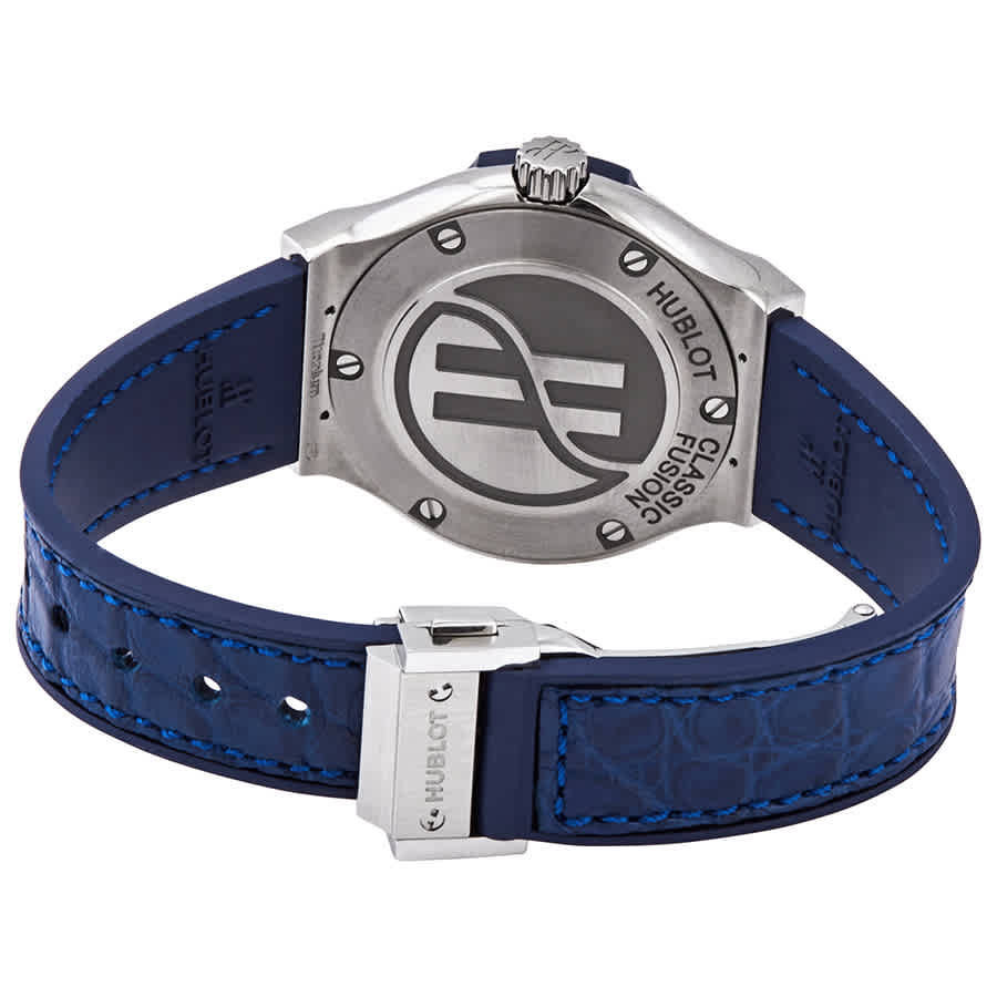 Hublot Classic Fusion Blue Dial Blue Leather Ladies Watch 581.NX.7170.LR