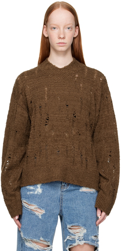 Photo: lesugiatelier Brown Damaged Sweater