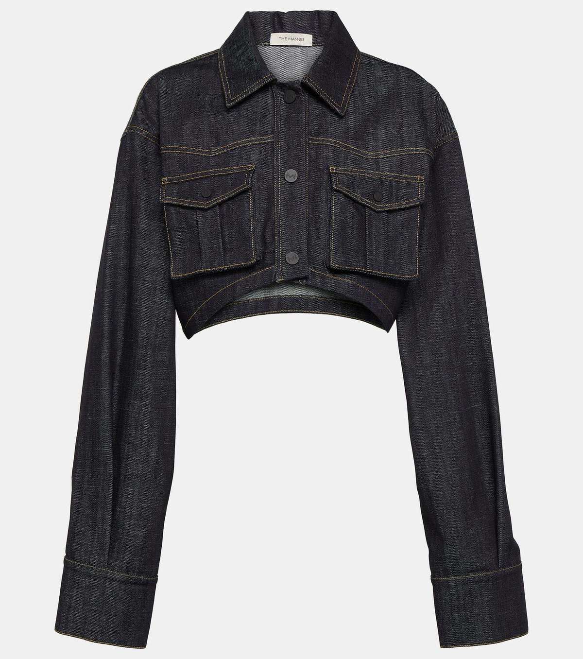 The Mannei Gudari cropped denim blazer