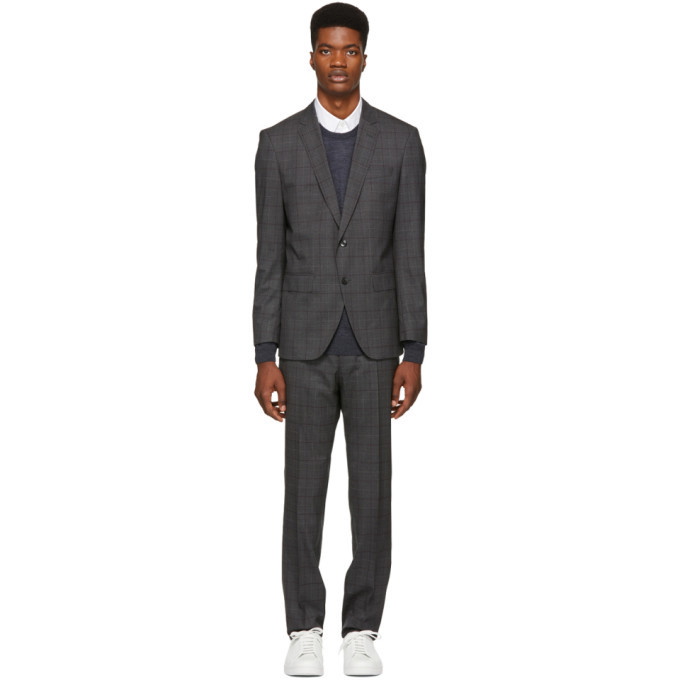 Boss Grey Check Huge 6 Genius 5 Suit BOSS