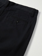 Noah - Straight-Leg Pleated Cotton-Twill Trousers - Black