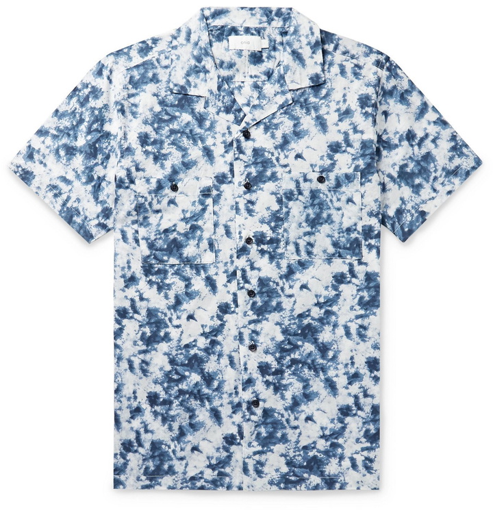 Photo: Onia - Camp-Collar Acid-Wash Cotton Shirt - Blue