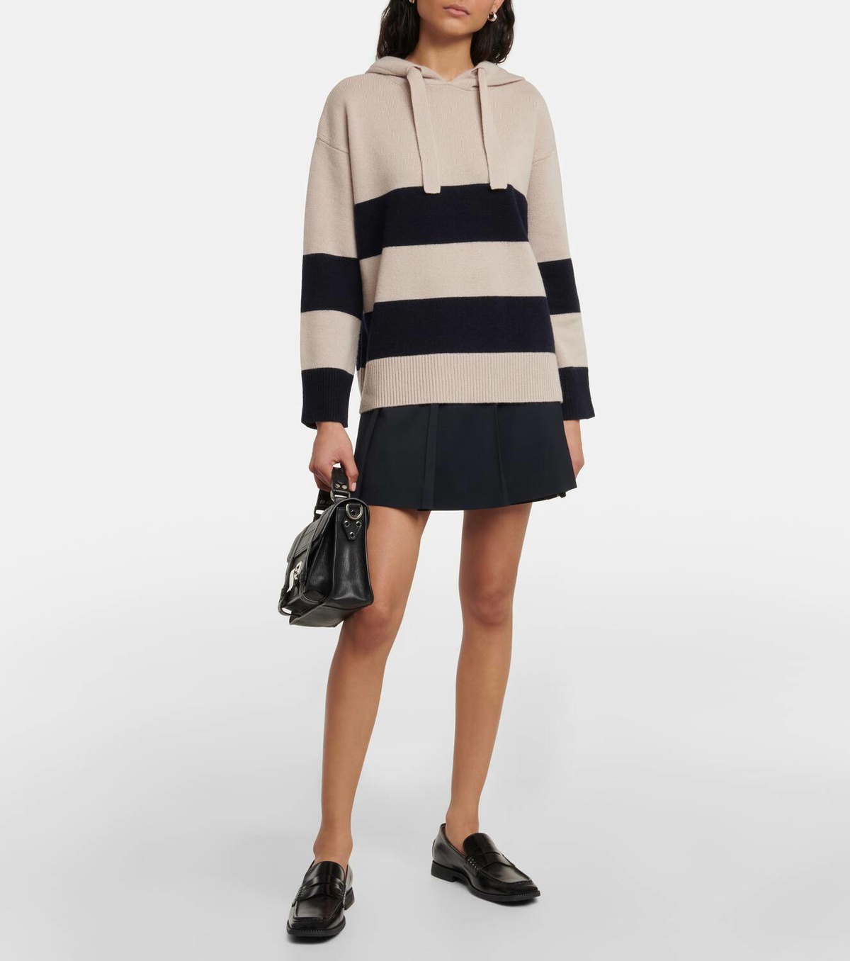 'S Max Mara Striped wool and cashmere hoodie
