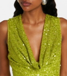 David Koma Sequined draped gown