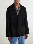 Kartik Research - Embroidered Suede Blazer - Black