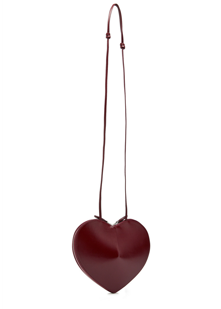 Alaïa Le Couer Glossed Leather Cross-body bag - Burgundy - One Size