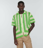 Bode - Lime crochet cotton shirt