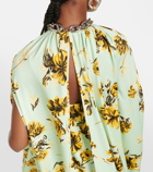 Jil Sander Floral caped midi dress