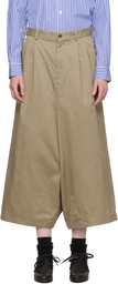 Comme des Garçons Comme des Garçons Khaki Cotton Twill Garment Washed Trousers