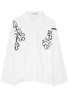 Faithfull The Brand Rossa Printed Linen Shirt White And Black