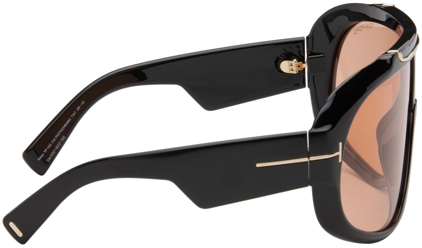Tom Ford Black Sunglasses with Brown Accents TOM FORD ICON 58MM Square Sunglasses | Saks Fifth Avenue main image 3