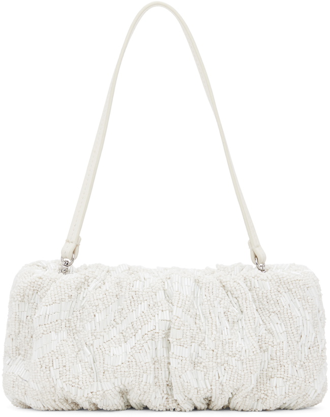 Photo: Staud White Beaded Bean Bag