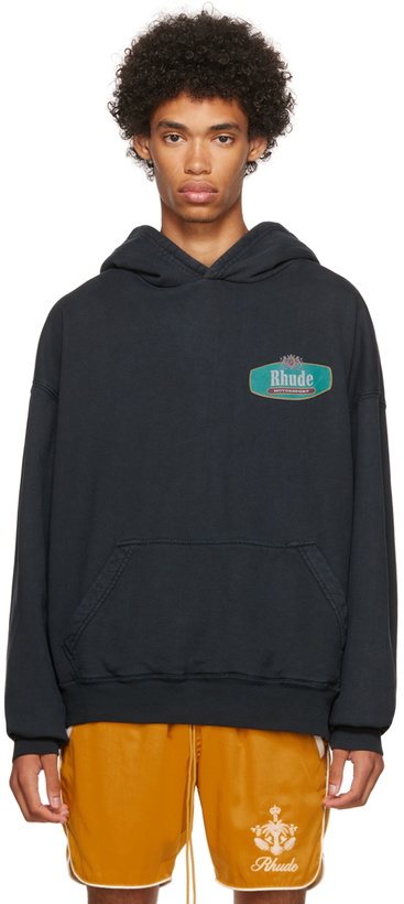 Photo: Rhude Black Racing Crest Hoodie