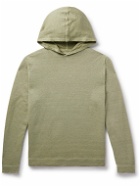 120% - Stretch-Linen and Cotton-Blend Hoodie - Green