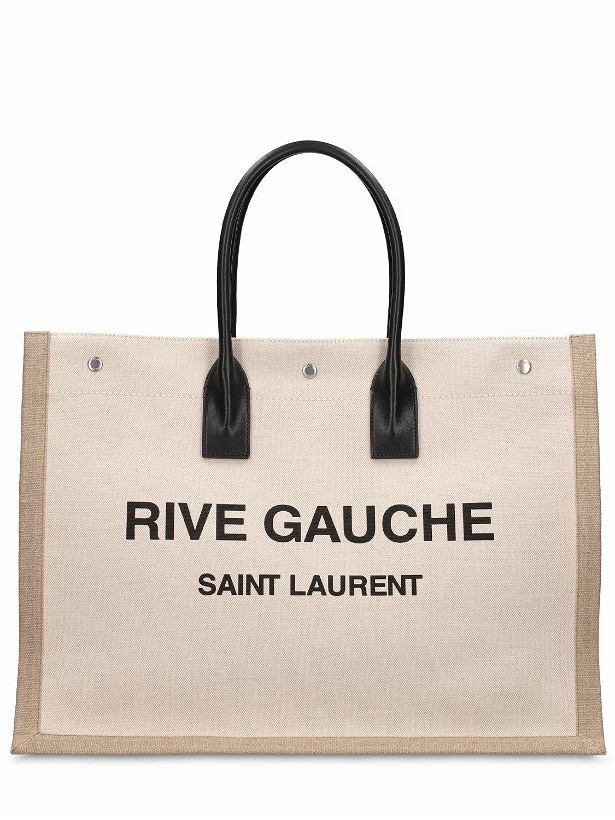 Photo: SAINT LAURENT - Rive Gauche Printed Canvas & Leather Bag