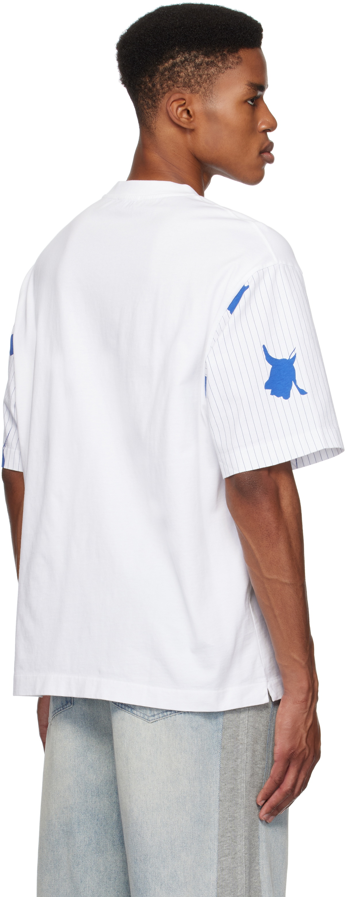 Off-White White Bookish Stripes Skate T-shirt Off-White