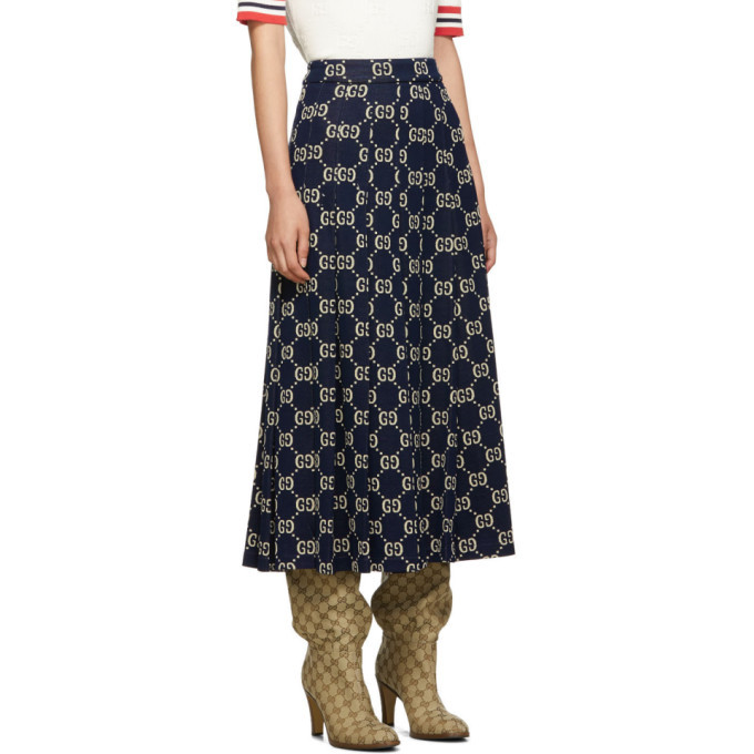 Gucci navy pleated top skirt