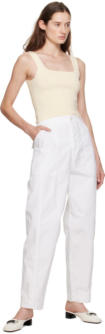 Matteau White Relaxed-Fit Trousers