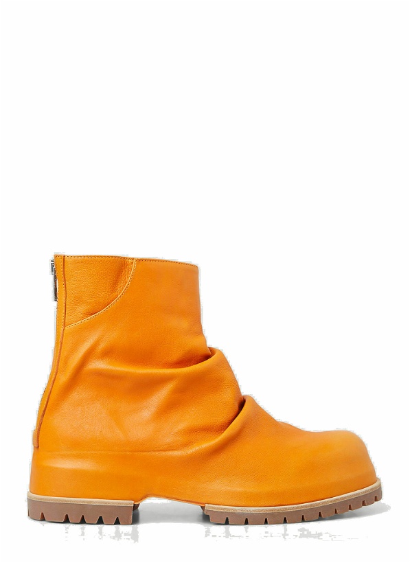 Photo: Gathered Ankle Boots in Orange