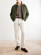 Sunspel - Camp-Collar Textured-Cotton Shirt - Brown