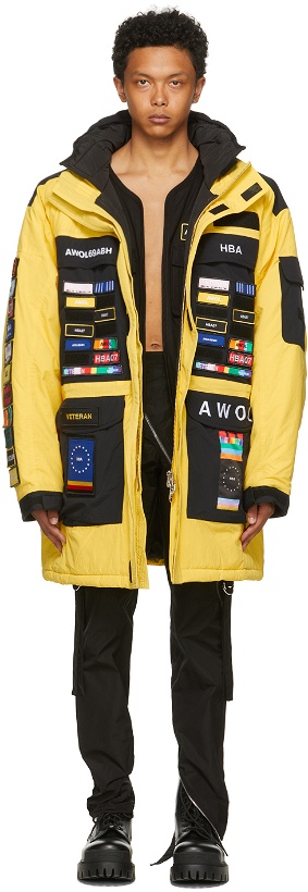 Photo: Hood by Air Yellow Veteran Insulated Patch Jacket