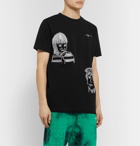 Off-White - Embroidered Cotton-Jersey T-Shirt - Black