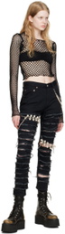 Junya Watanabe Black Distressed Jeans