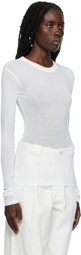 BITE White Semi-Sheer Long Sleeve T-Shirt