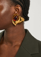 Saint Laurent Petal Sculpted Clip-on Drop Earrings - Gold - One Size