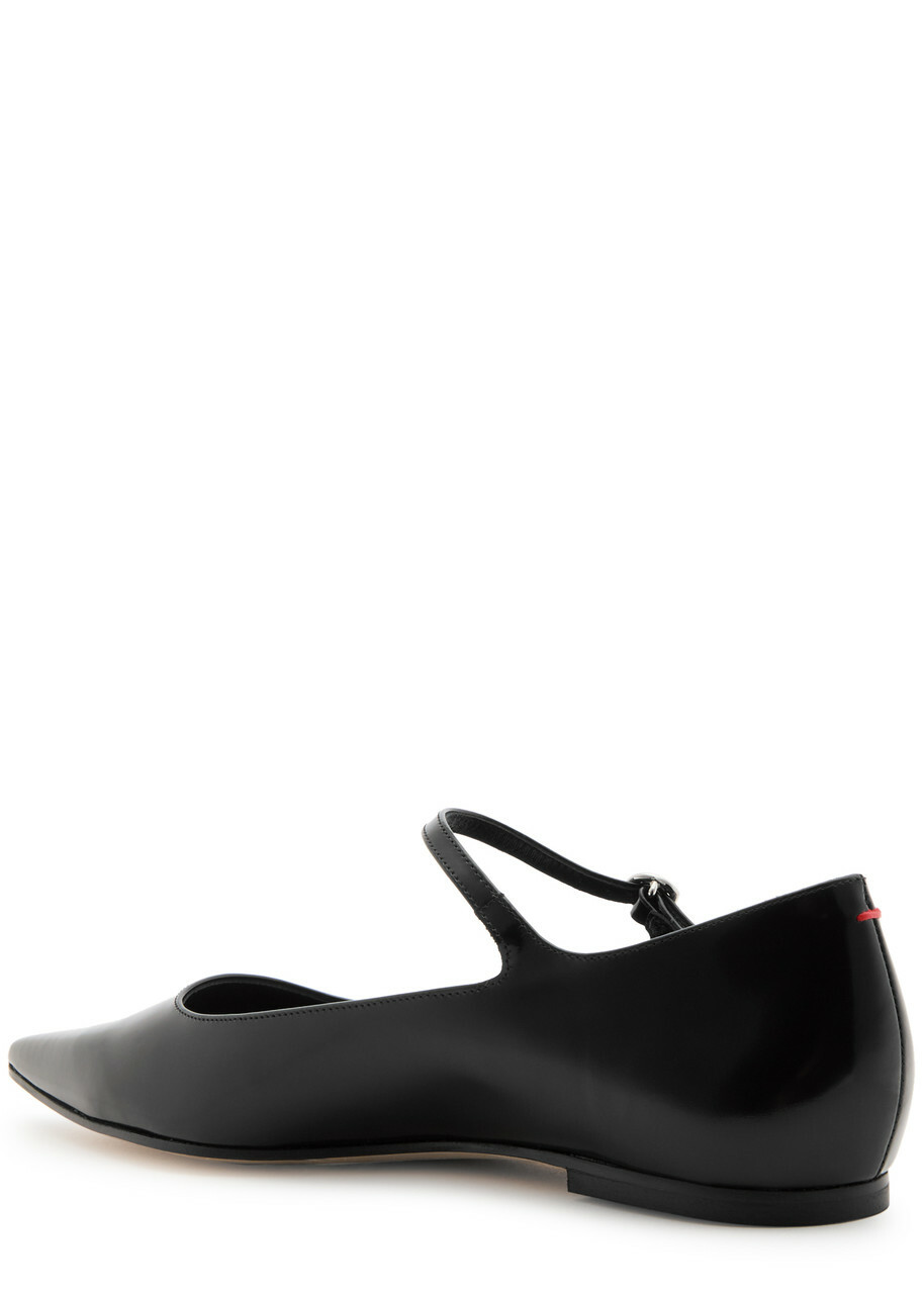 Aeyde Cleo Glossed Leather Flats Black Aeyde
