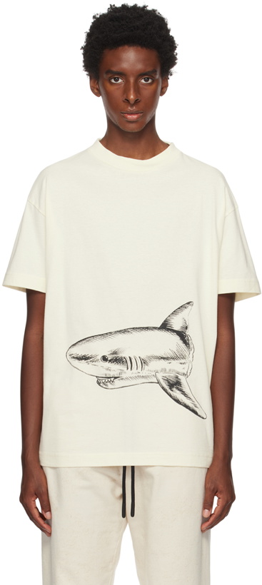 Photo: Palm Angels Off-White Broken Shark Classic T-Shirt