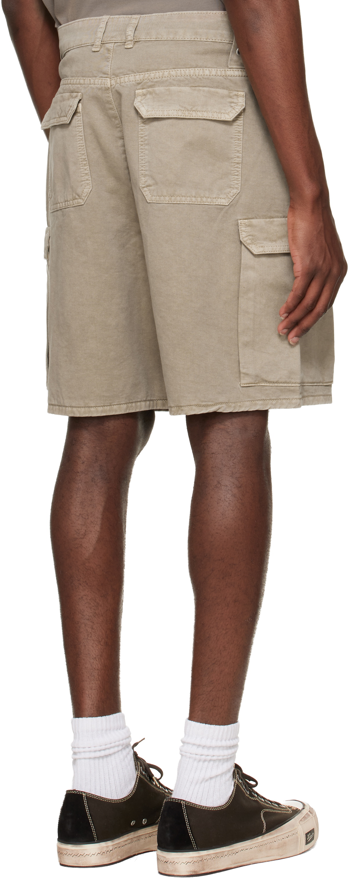 Represent Beige Loaded Cargo Shorts