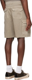 Represent Beige Loaded Cargo Shorts