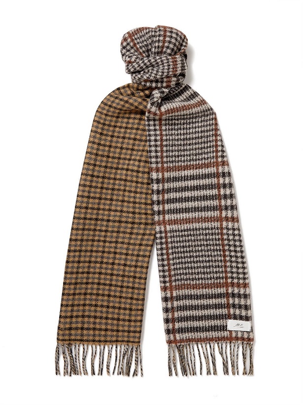 Photo: Mr P. - Fringed Houndstooth Wool-Blend Scarf