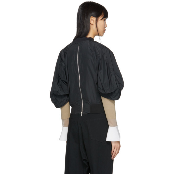 Kuho Black Lecor Bomber Jacket