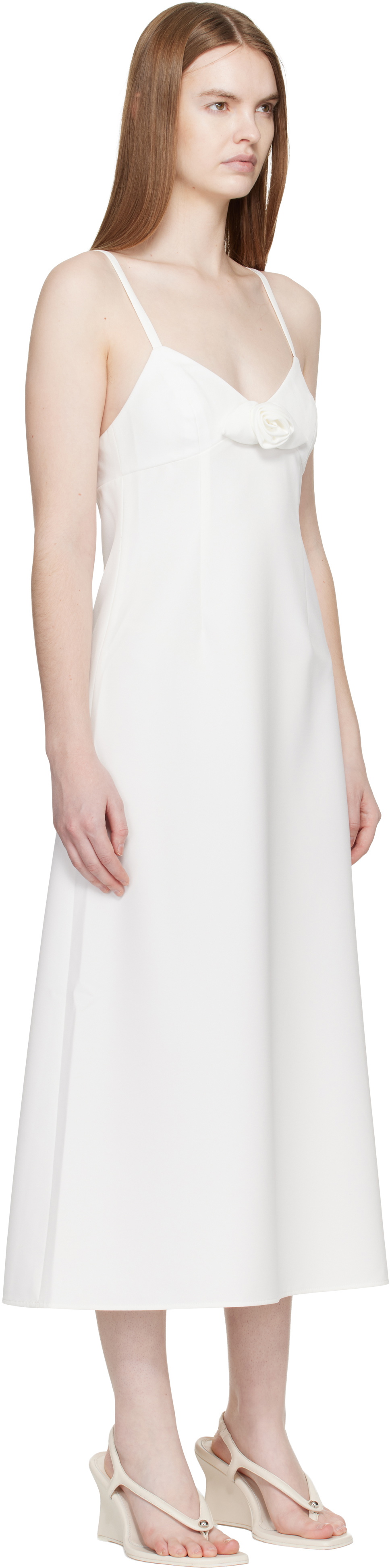 Sandy Liang White Pilton Midi Dress