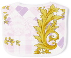 Versace Baby Pink & Gold Barocco Argyle Bib