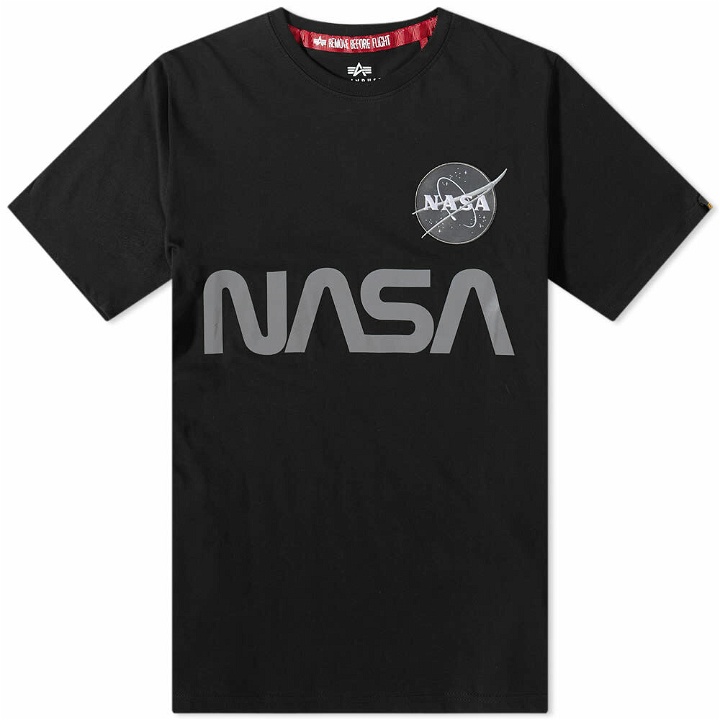 Photo: Alpha Industries Men's NASA Reflective T-Shirt in Black